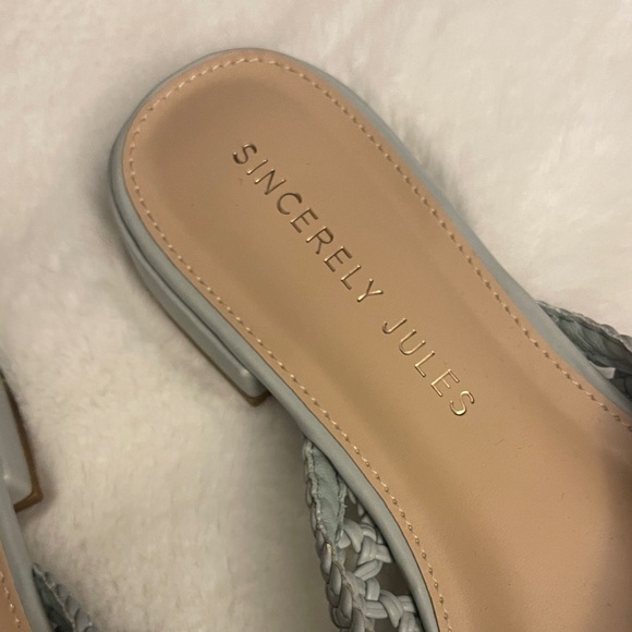 Sincerely Jules Light Blue/Grey Woven Mules- Sz 9.5 - Picture 2 of 6
